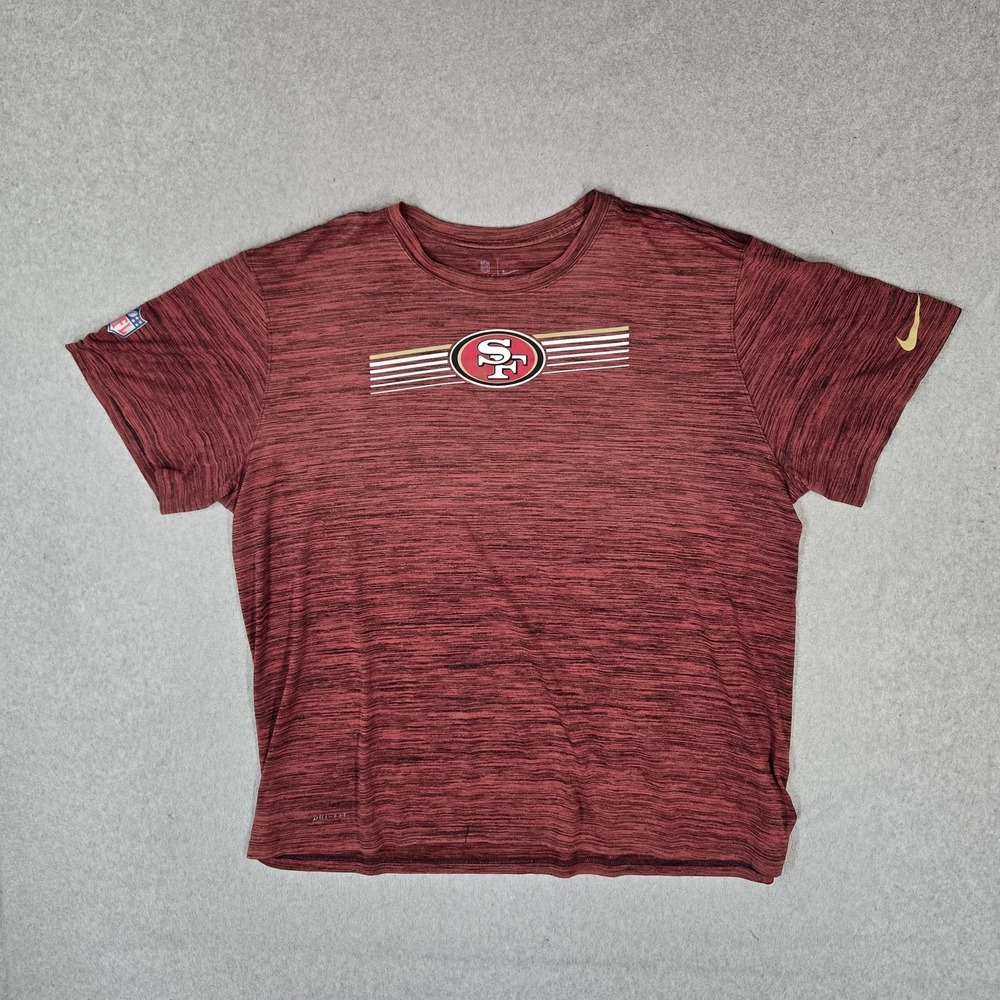 San Francisco 49ers Men Shirt 2XL Red Nike Team Logo Dri-Fit The Tee